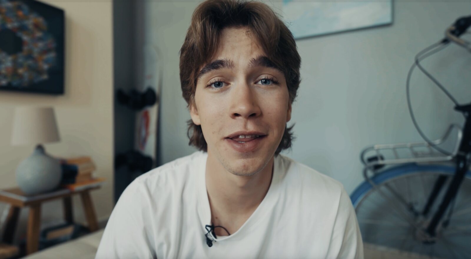 Aleksander narrating the film, straight to camera