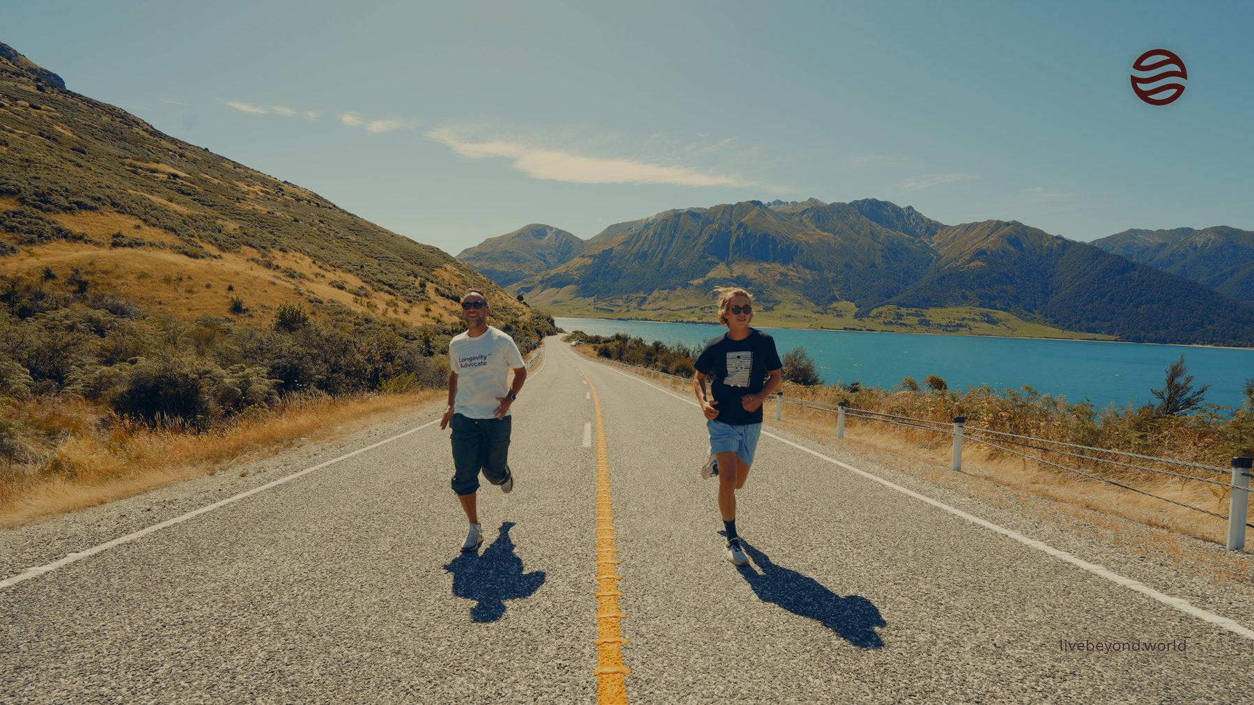 Marek and Aleksander running, New Zealand, February 2024. · Live Beyond