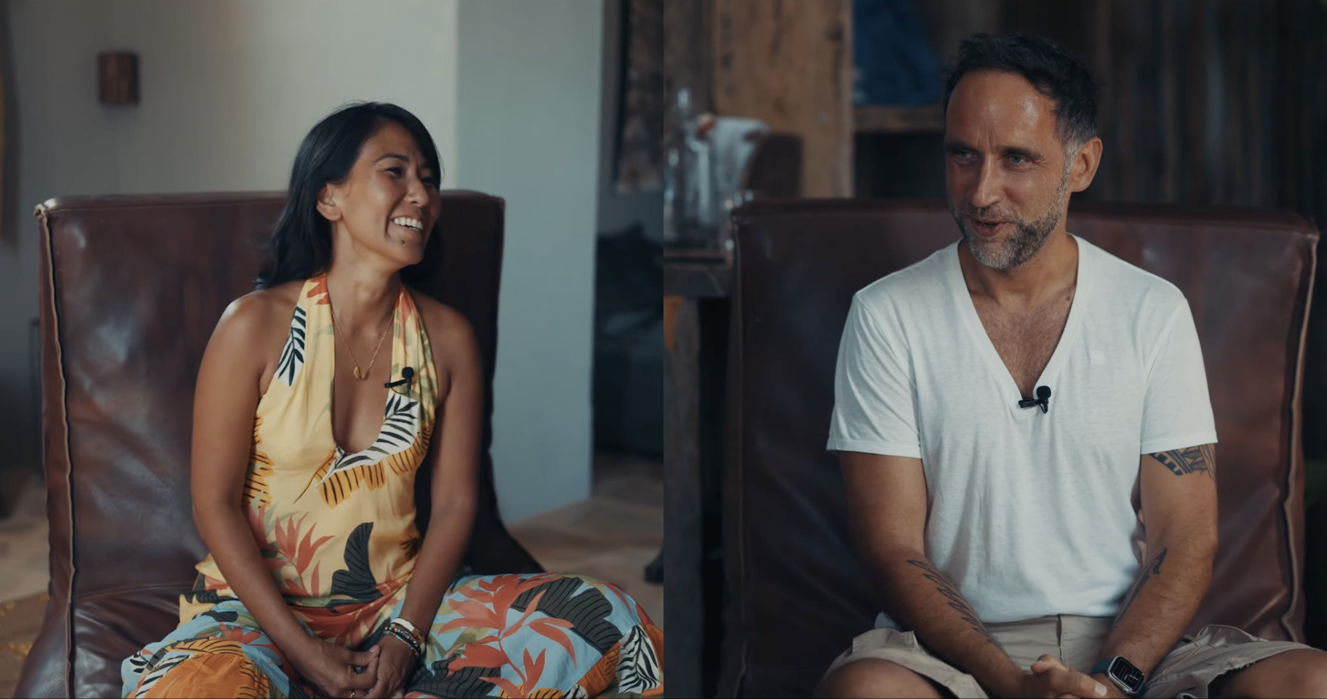 Olivia Lesslar y Marek durante nuestra entrevista, Formentera, agosto de 2024. · Live Beyond