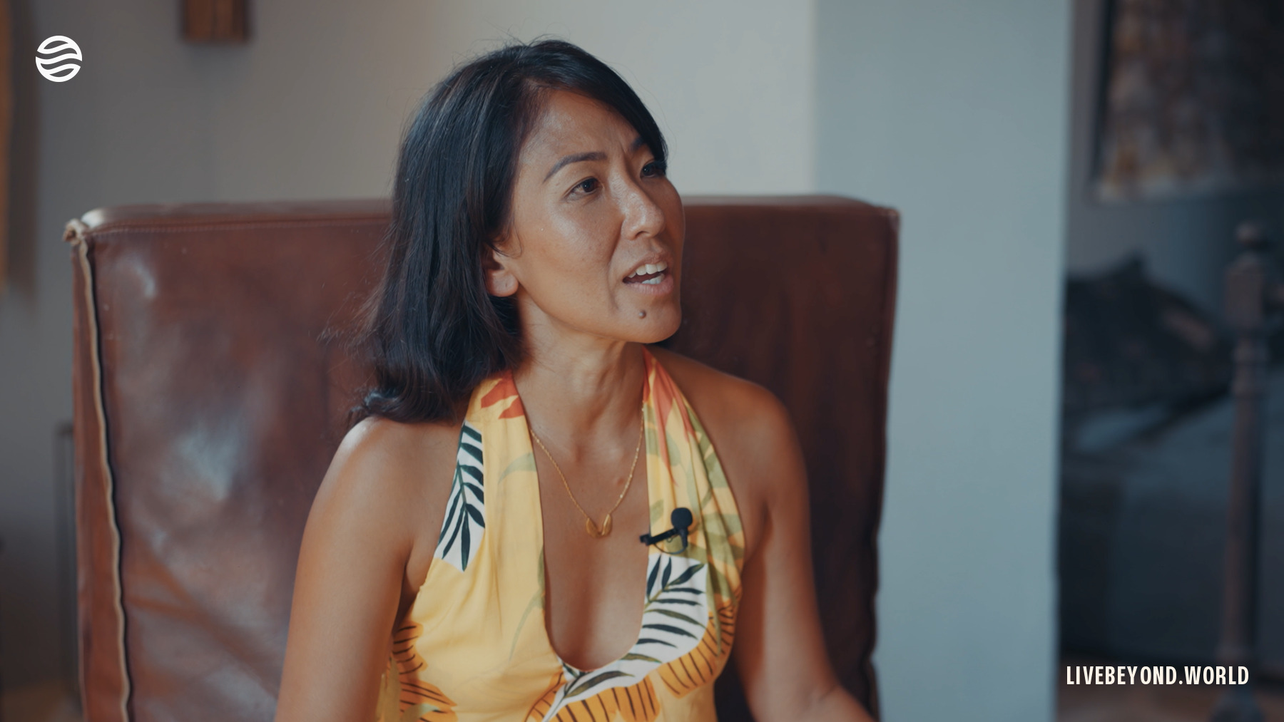 Olivia Lesslar durante nuestra entrevista, Formentera, agosto de 2024.