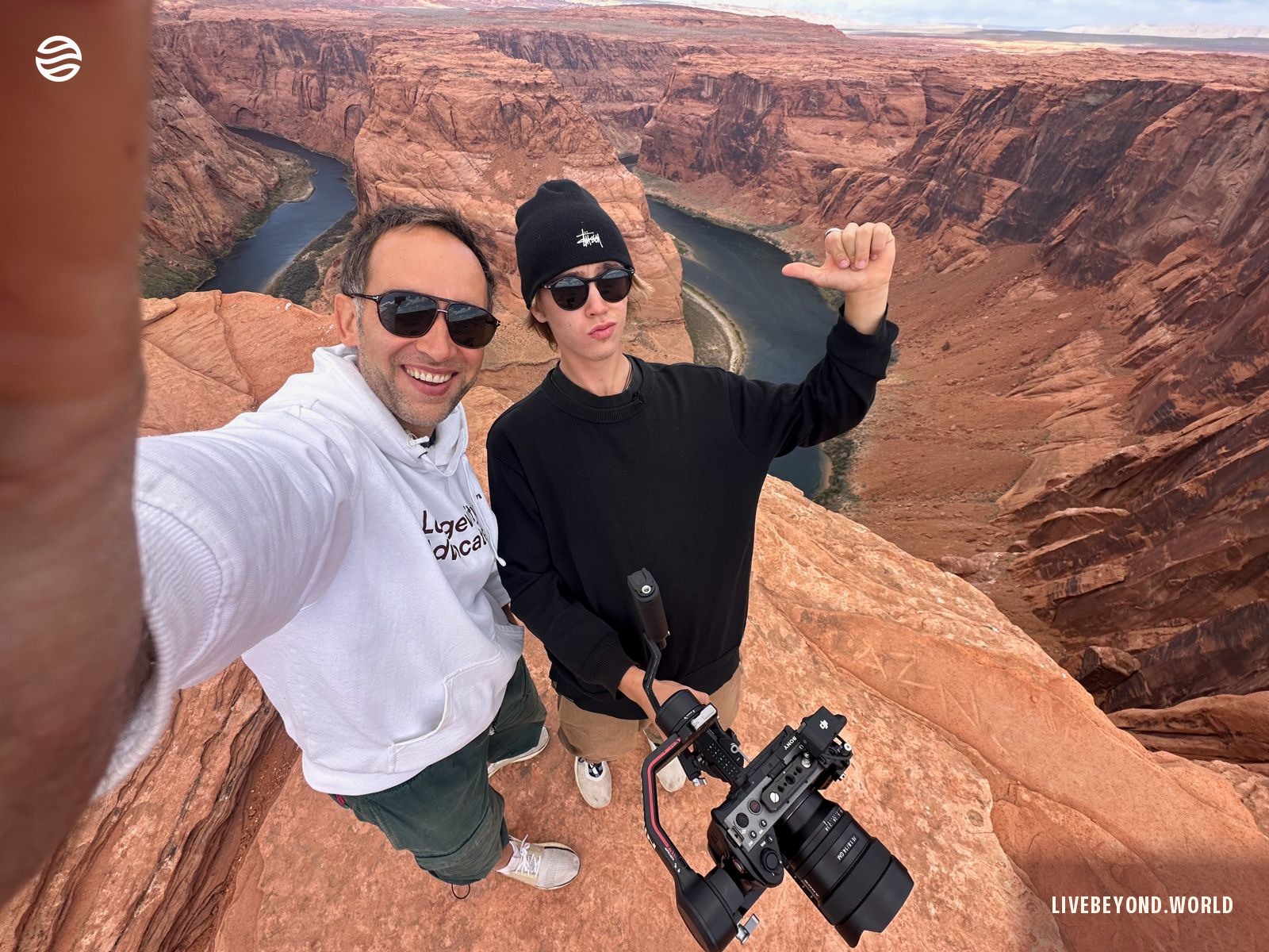 Horseshoe Bend, Arizona, 2024: Alek con la telecamera