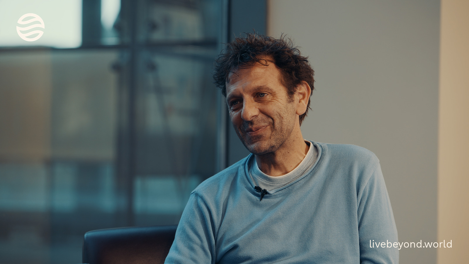 Vittorio Sebastiano talking during an interview in Boston.