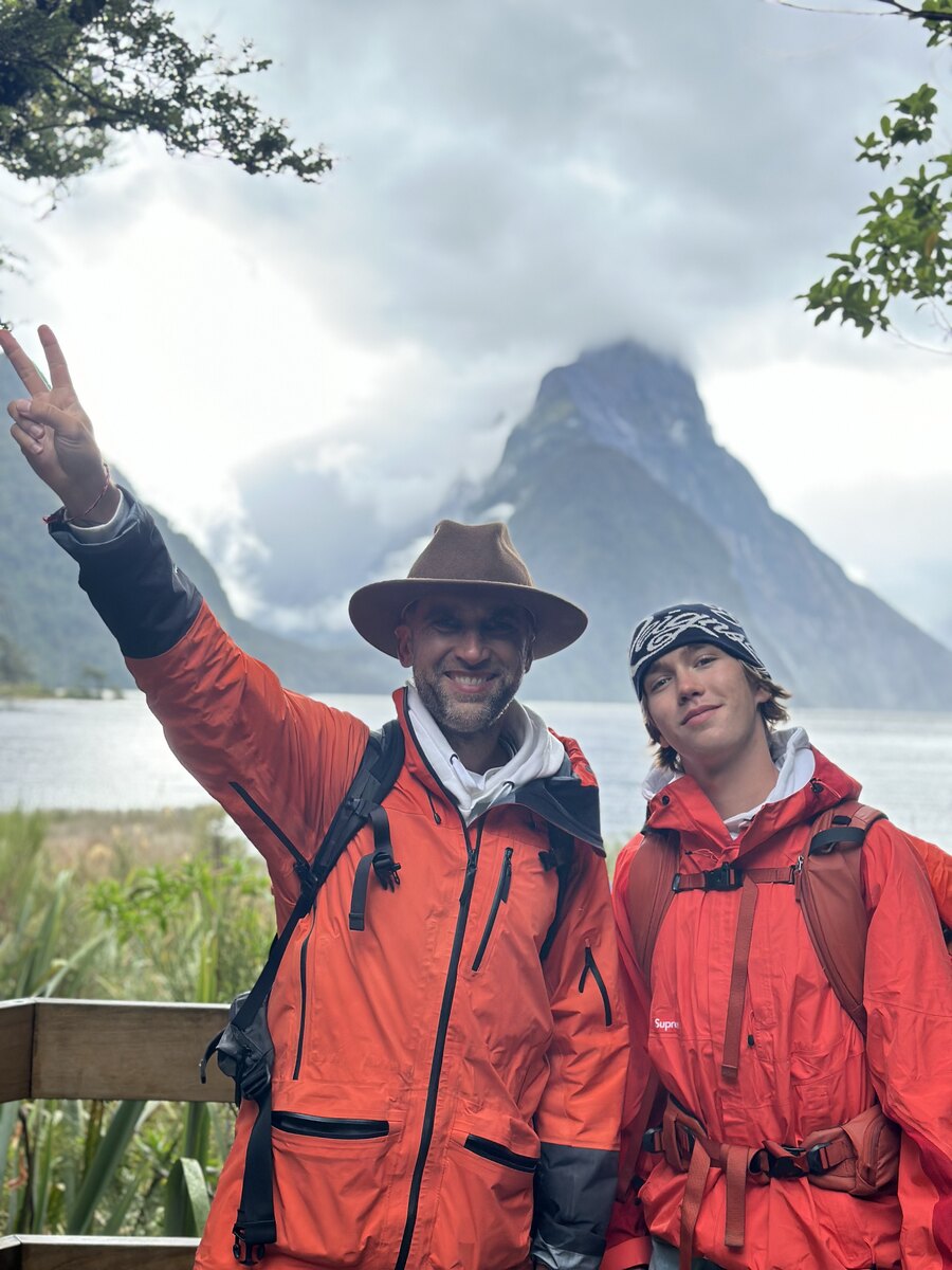 Marek and Alek smiling together in New Zealand