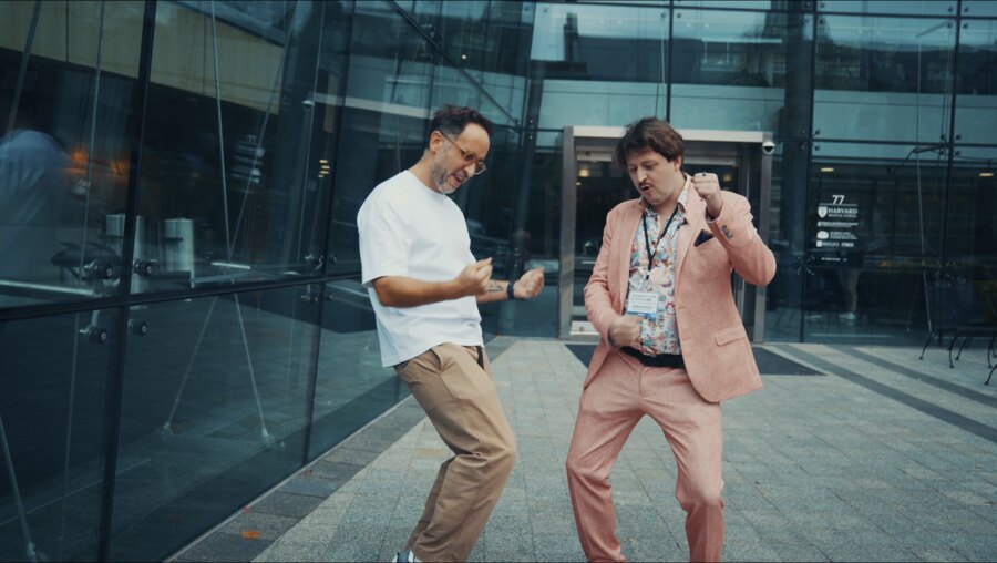 Marek dancing with a scientist at Harvard