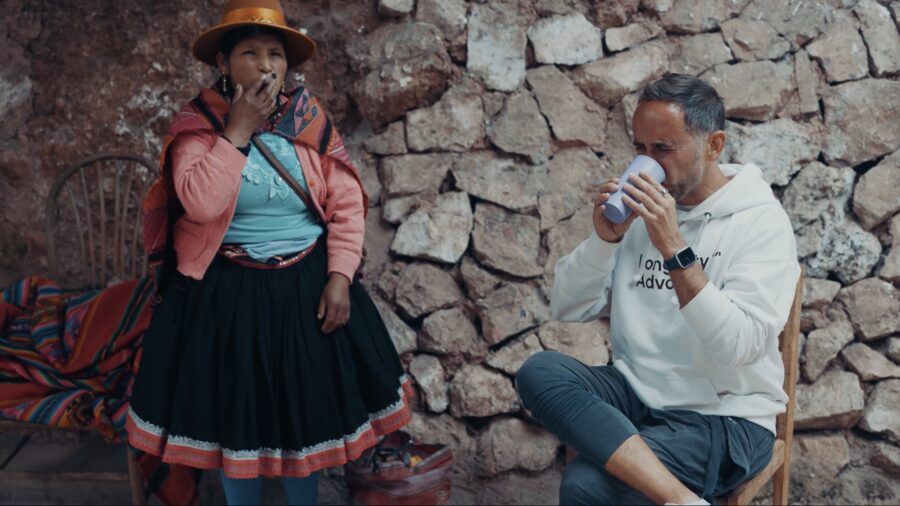 Marek at a ceremony with Maestra Lucia in Peru