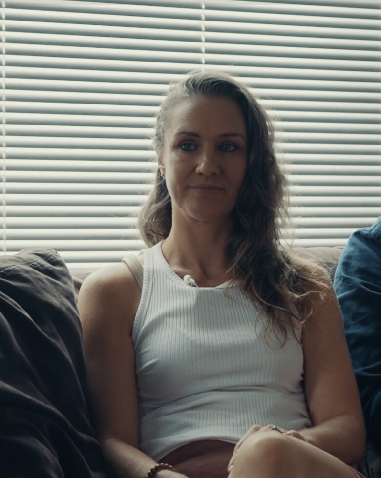 Angelina Saunders during the Live Beyond breathwork interview in Australia