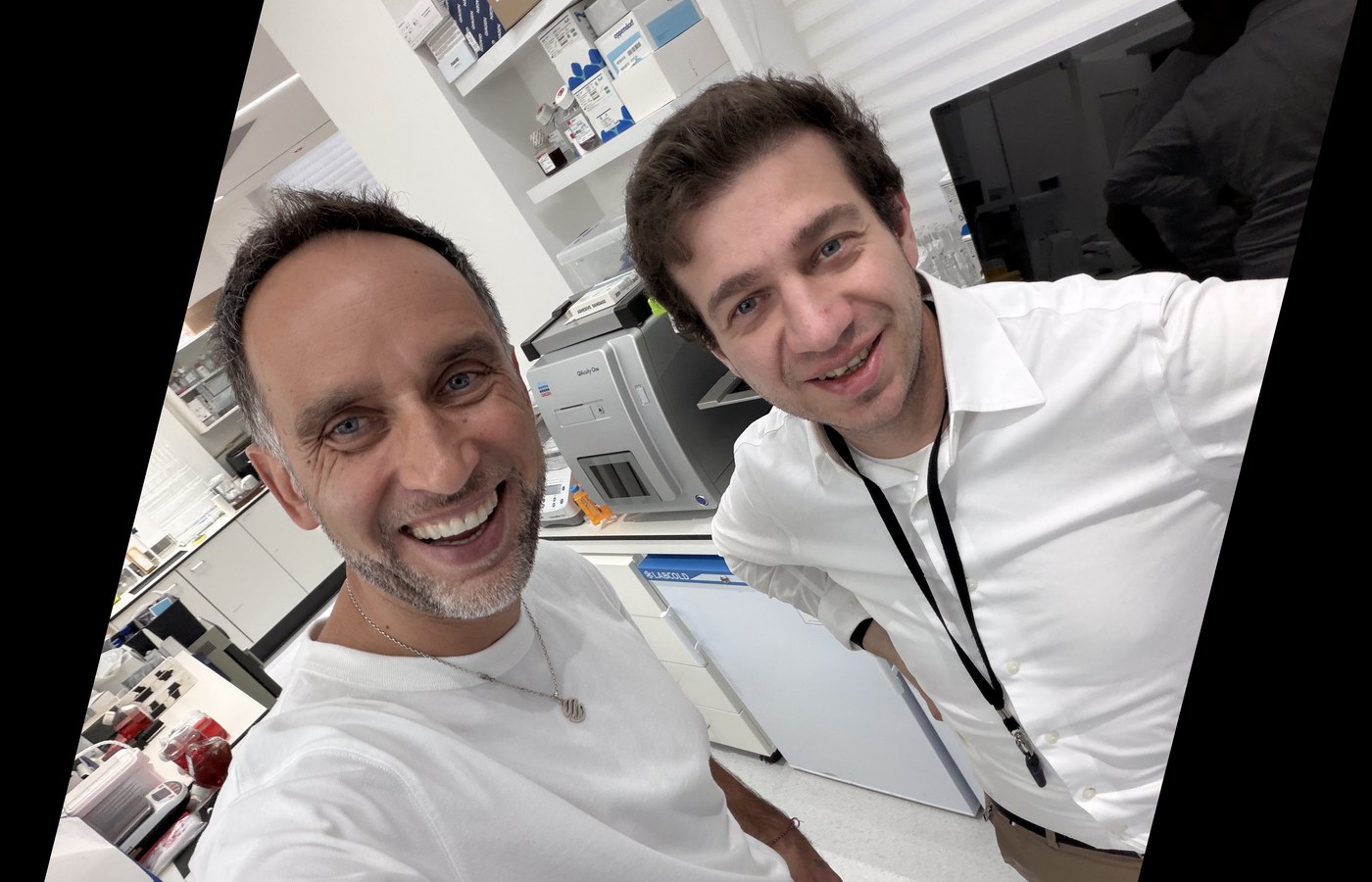 Boris Djordjevic and Marek in the 199 Biotechnologies lab in London