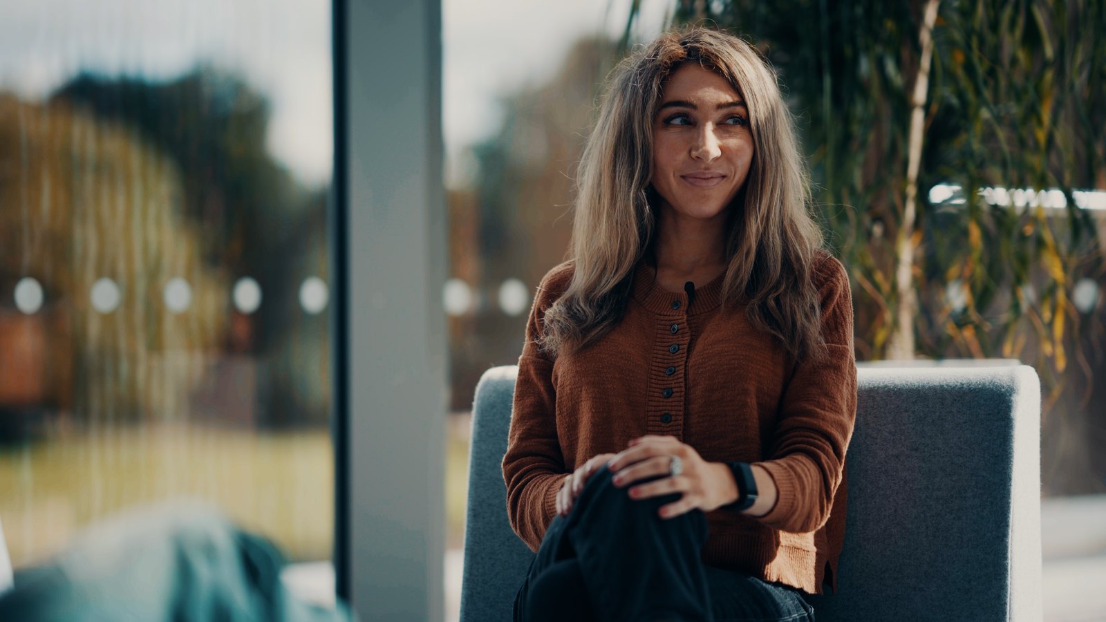 Breanna Deutsch mid-conversation at Babraham, Cambridge
