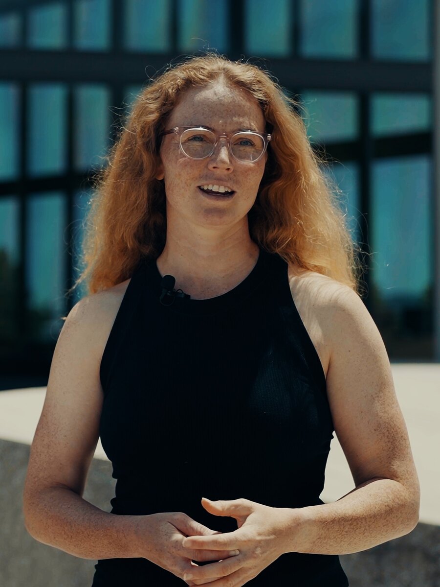 Brianna Stubbs during her Live Beyond interview at the Buck Institute, California