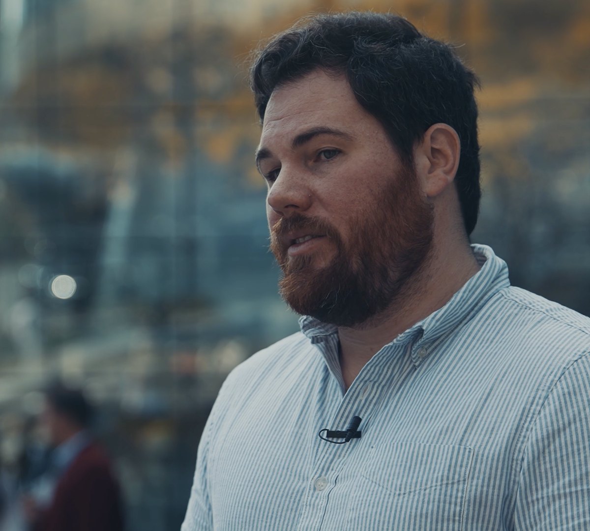 Portrait of Dane Gobel at the Biomarkers of Aging conference, Harvard 2024