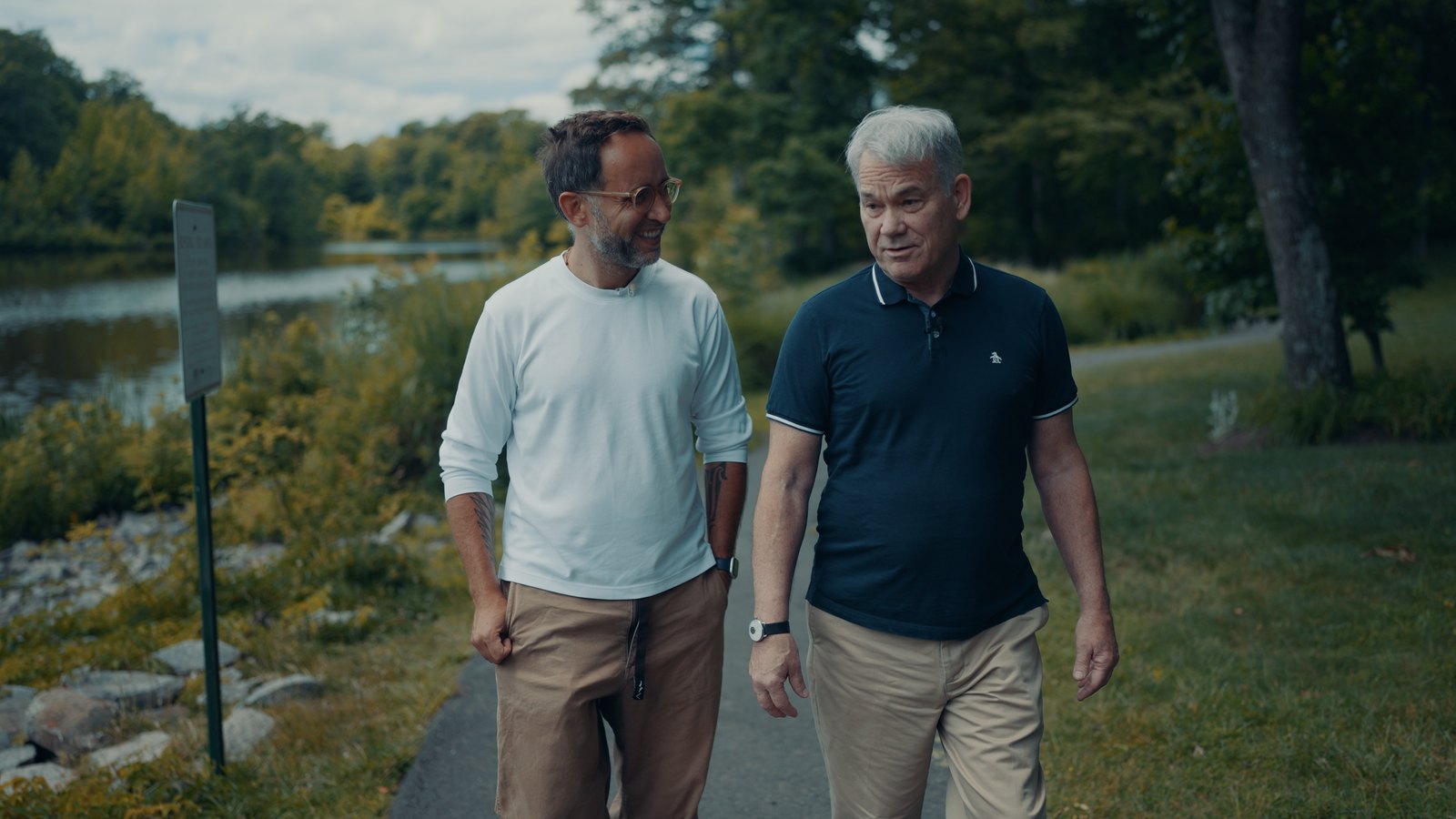 Dave Gobel walking with Marek Piotrowski in Virginia