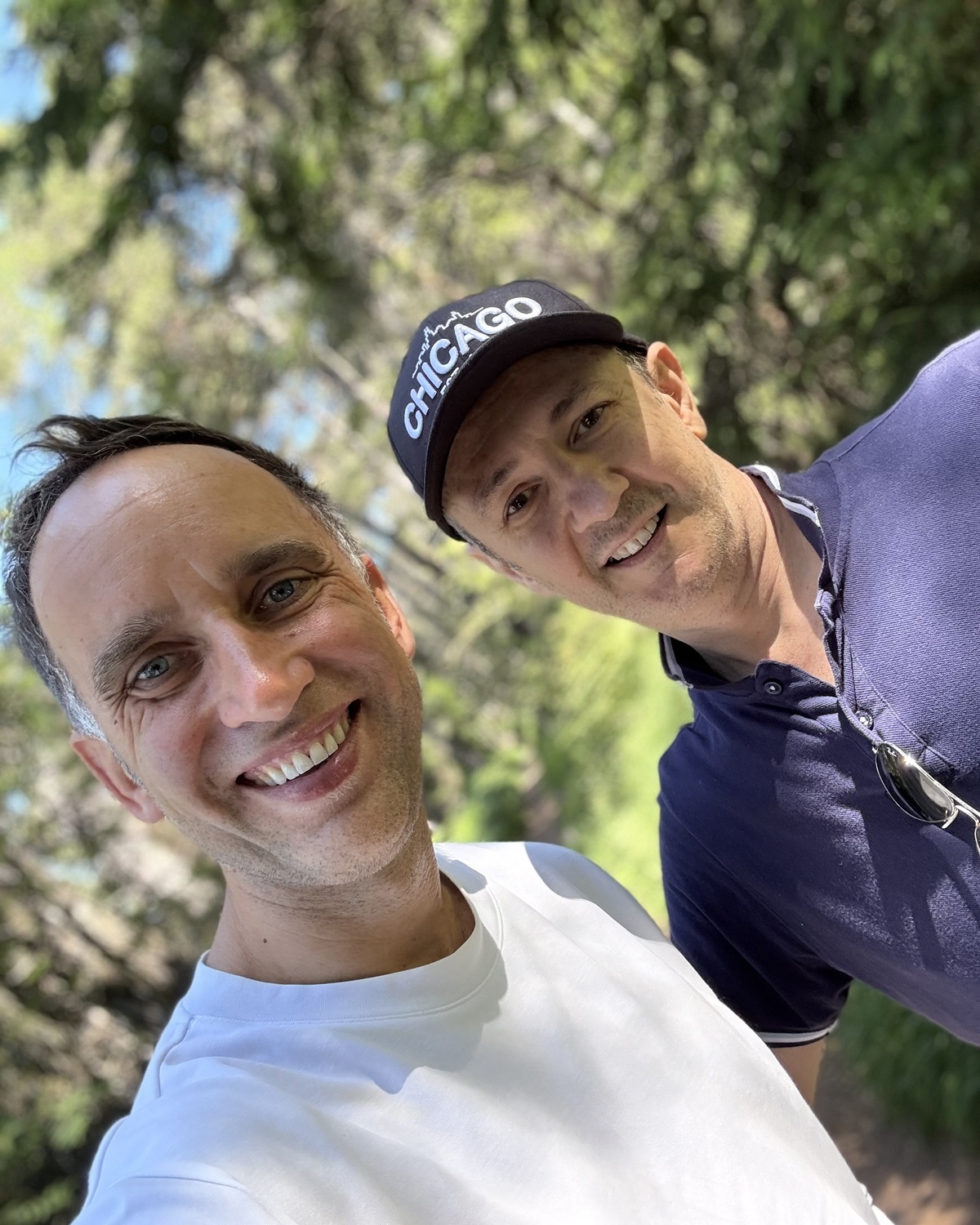 Emanuele De Nobili and Marek on a hike above Merano, Italy