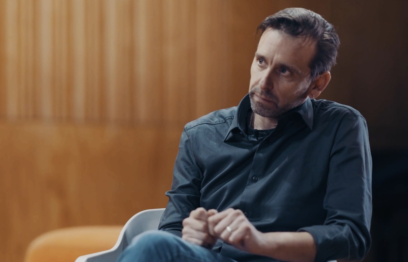 Felipe Court during the interview at the university in Santiago
