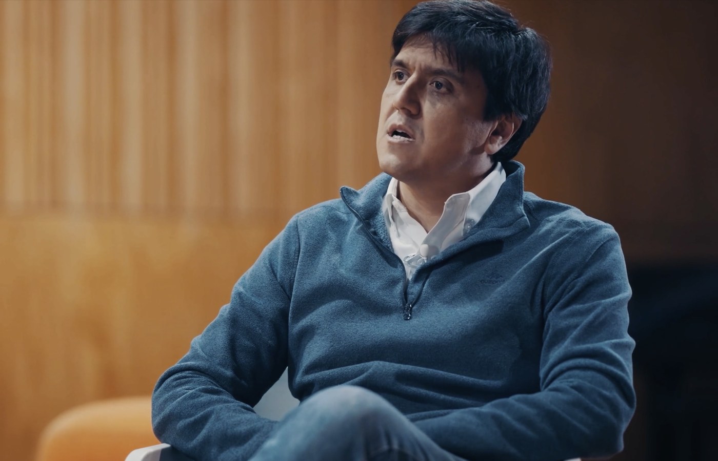 Felipe Salech during the interview at the Universidad de Chile