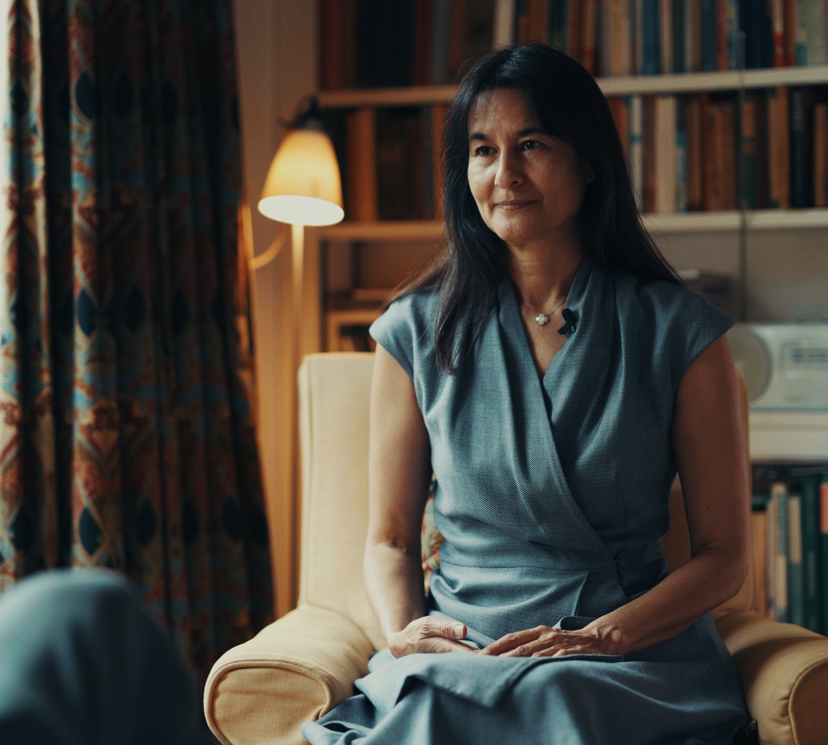 Portrait of Leslie Kenny during the Live Beyond interview in Oxford