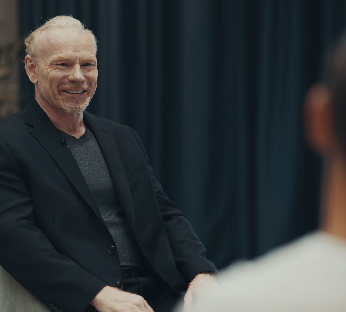 Portrait of Max More during the Live Beyond interview at the Longevity Summit in Dublin