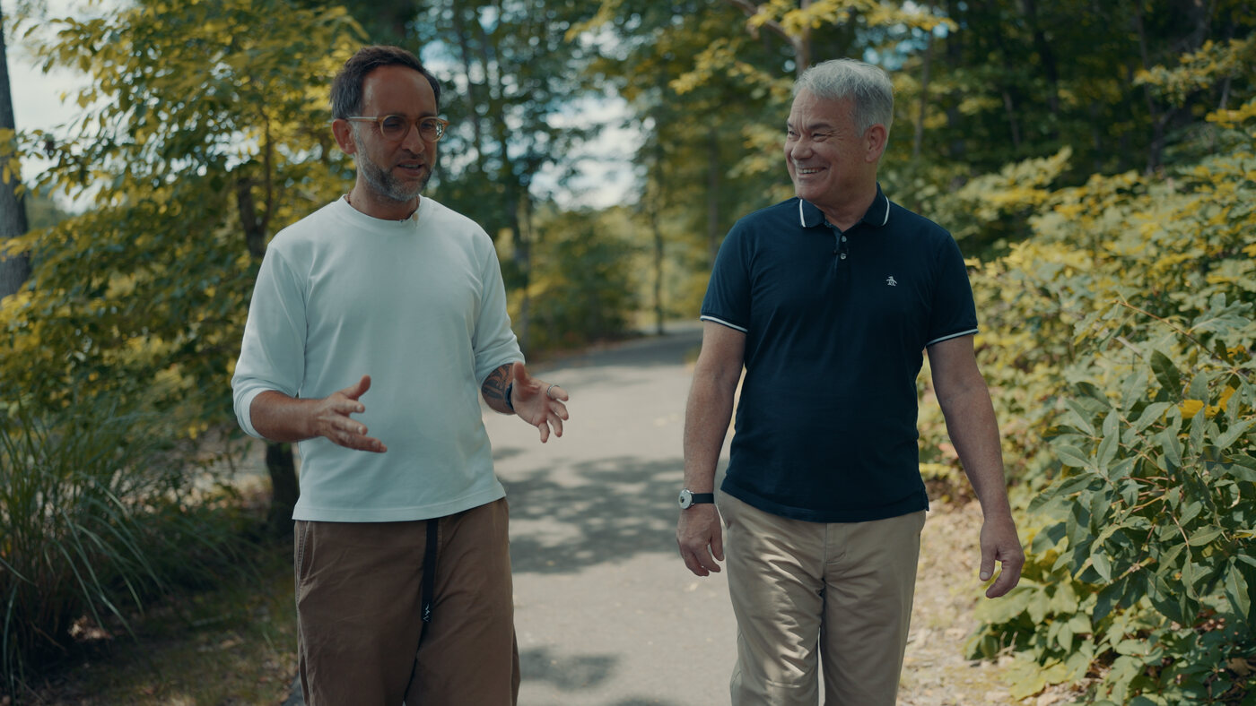 Marek walking and talking with Dave Gobel in Washington