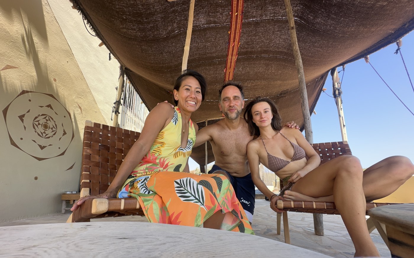 Mya Thieme with Olivia Lesslar and Marek on Formentera