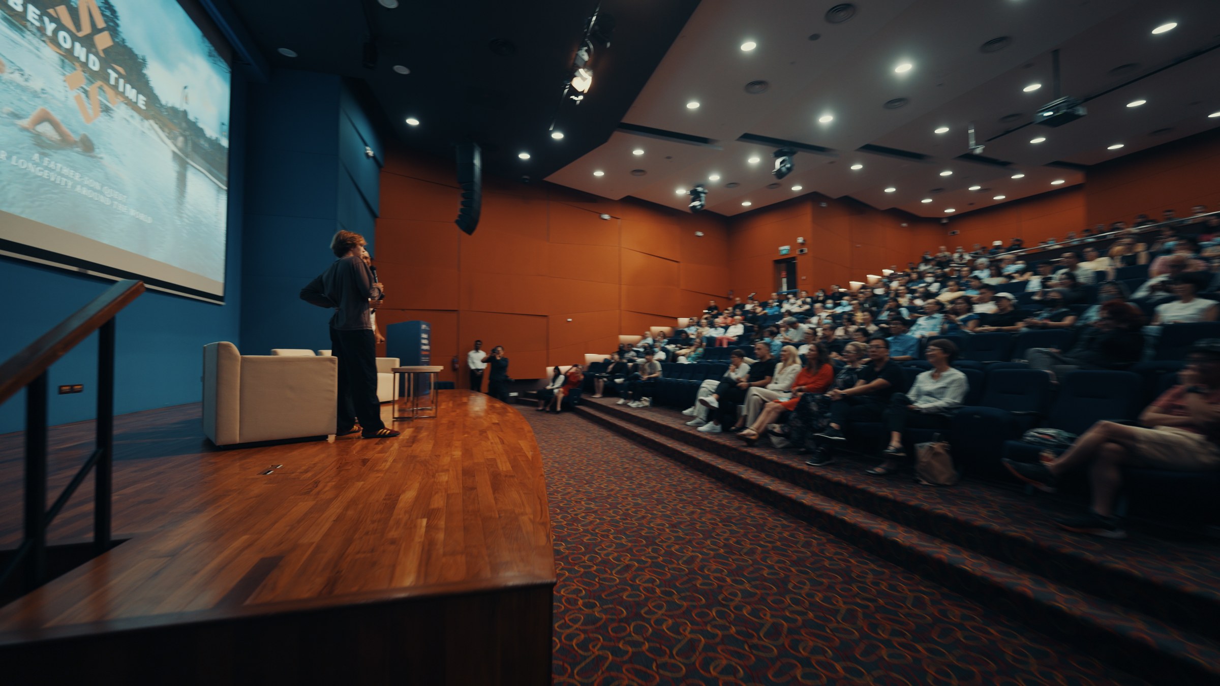 On stage at the NUS Healthy Longevity conference, Singapore