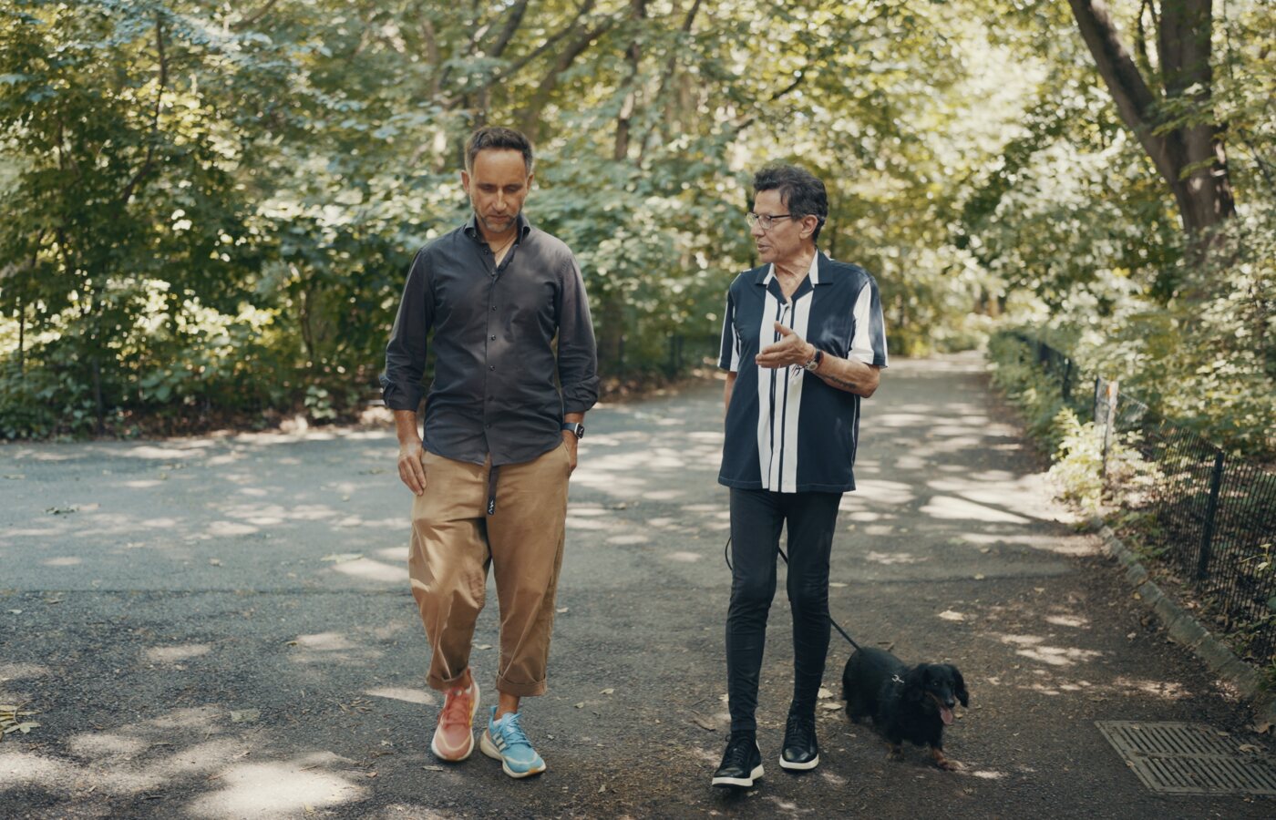 Oz Garcia walking with Marek in Central Park, New York
