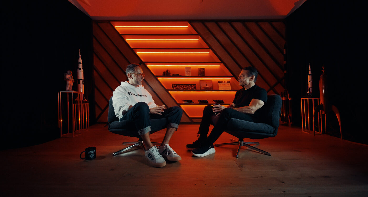 Peter Diamandis and Marek in the podcast studio