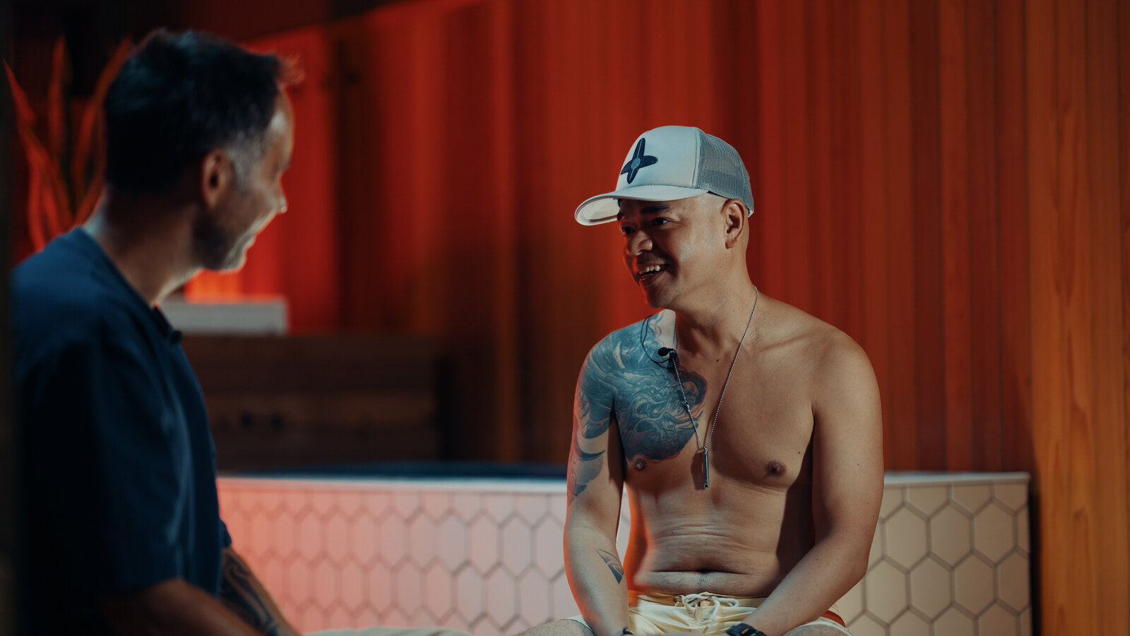 Ron Batuigas and Marek at the sauna, Inward Toronto