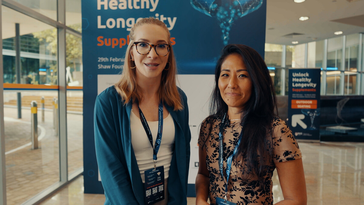 Stephanie Dainow with Olivia Lesslar at the Healthy Longevity summit