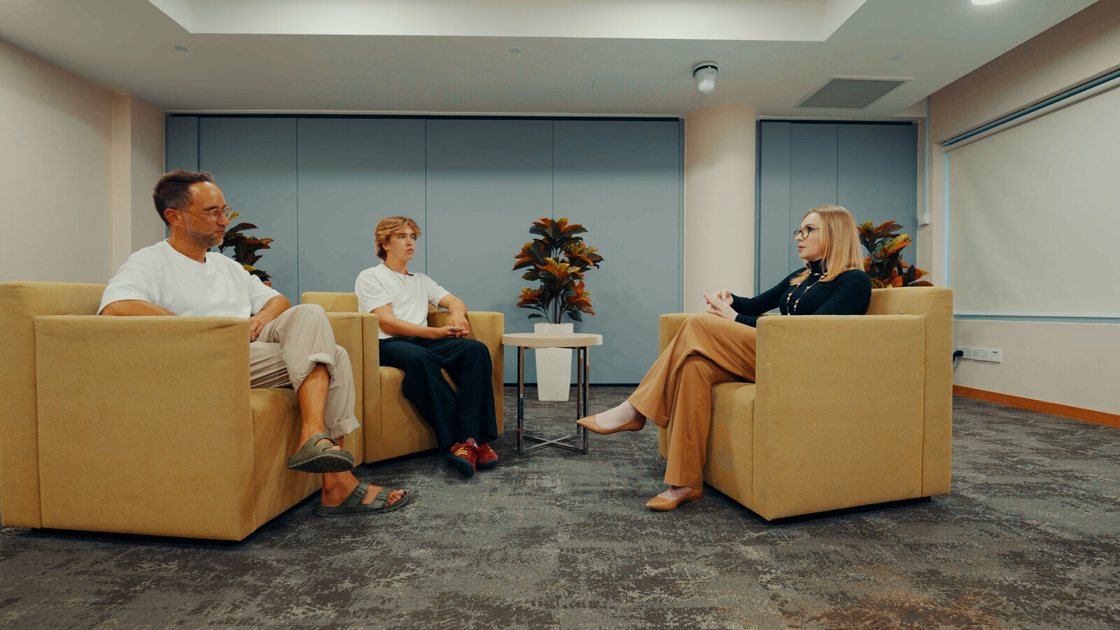 Stephanie Dainow with Marek and Alek, NUS Singapore