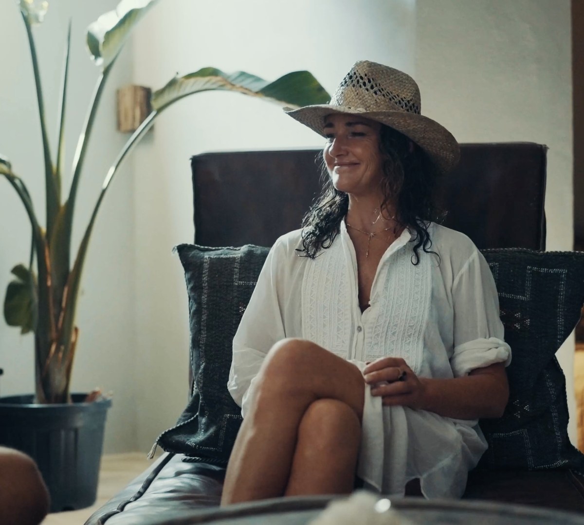 Tamsin Lewis on Formentera during the Live Beyond interview